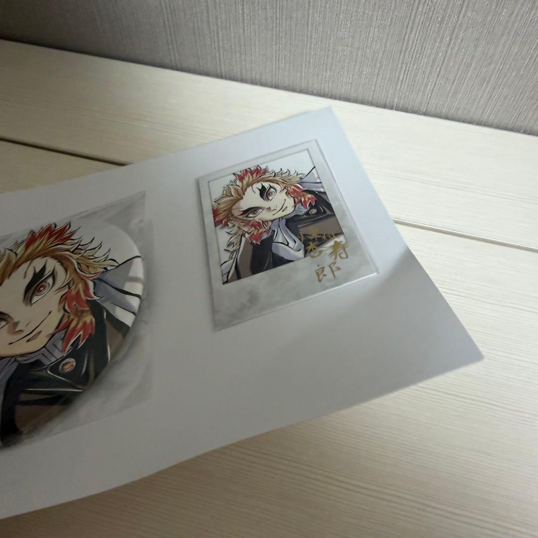 鬼滅の刃 煉獄杏寿郎 C104 寝そべり 100mm缶バッジ＆チェキ風ブロマイド