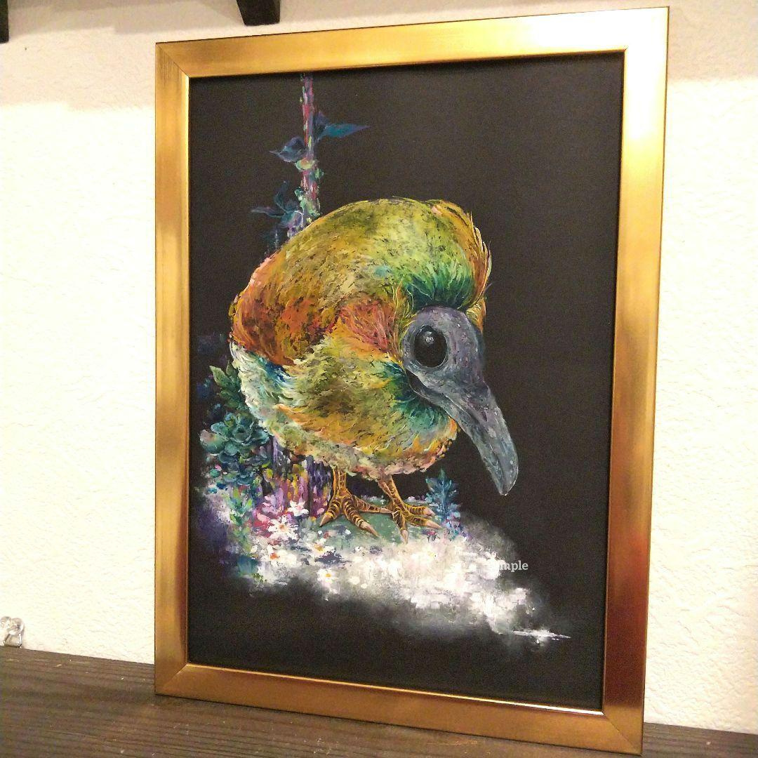 小鳥 ペストマスク ドードー 多肉植物 原画 アート 絵画 画家 エキゾチック