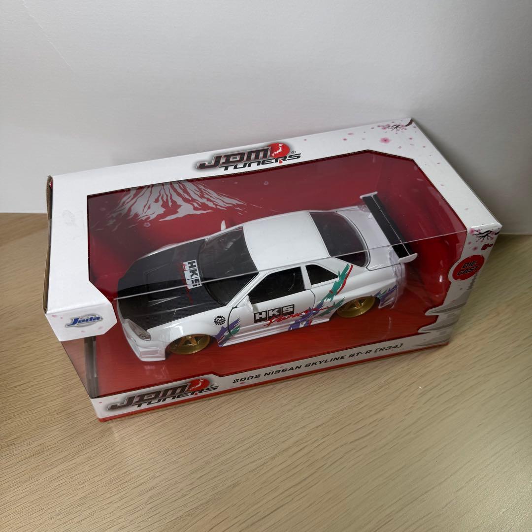 新品未開封 JDMスカイライン GT-R R34 合金モデル HKS仕様