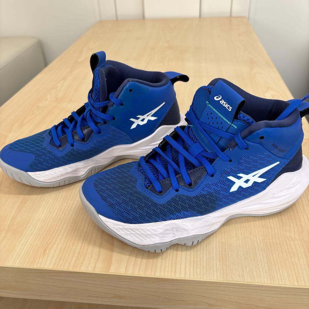 asics バスケットボールシューズ ハイカット 青　22.5㎝