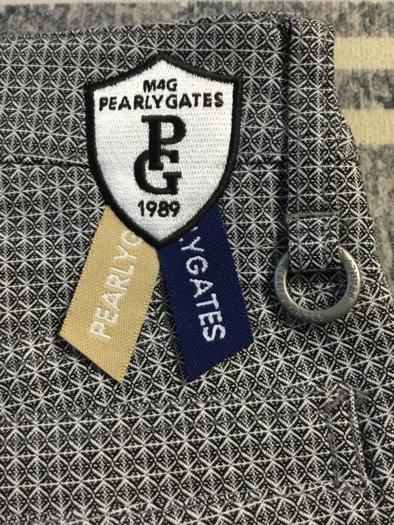 タグ付け☆ PEARLY GATES サイズ0 チェック柄パンツ グレー系