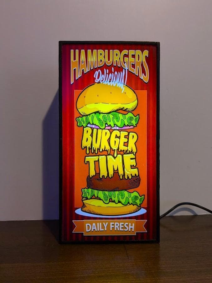 アメリカン ハンバーガー カフェ ダイナー 看板 置物 雑貨 ライトBOX