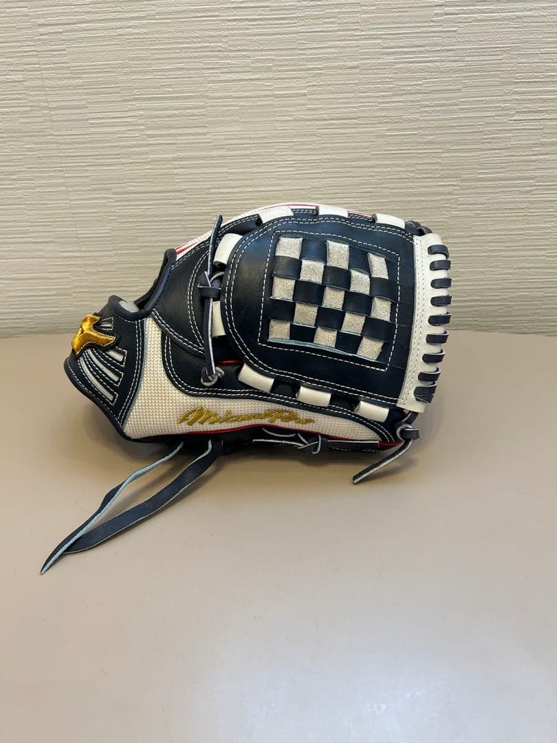 Mizuno Pro 軟式グローブ　ネイビー/ホワイト/レッド　オーダー