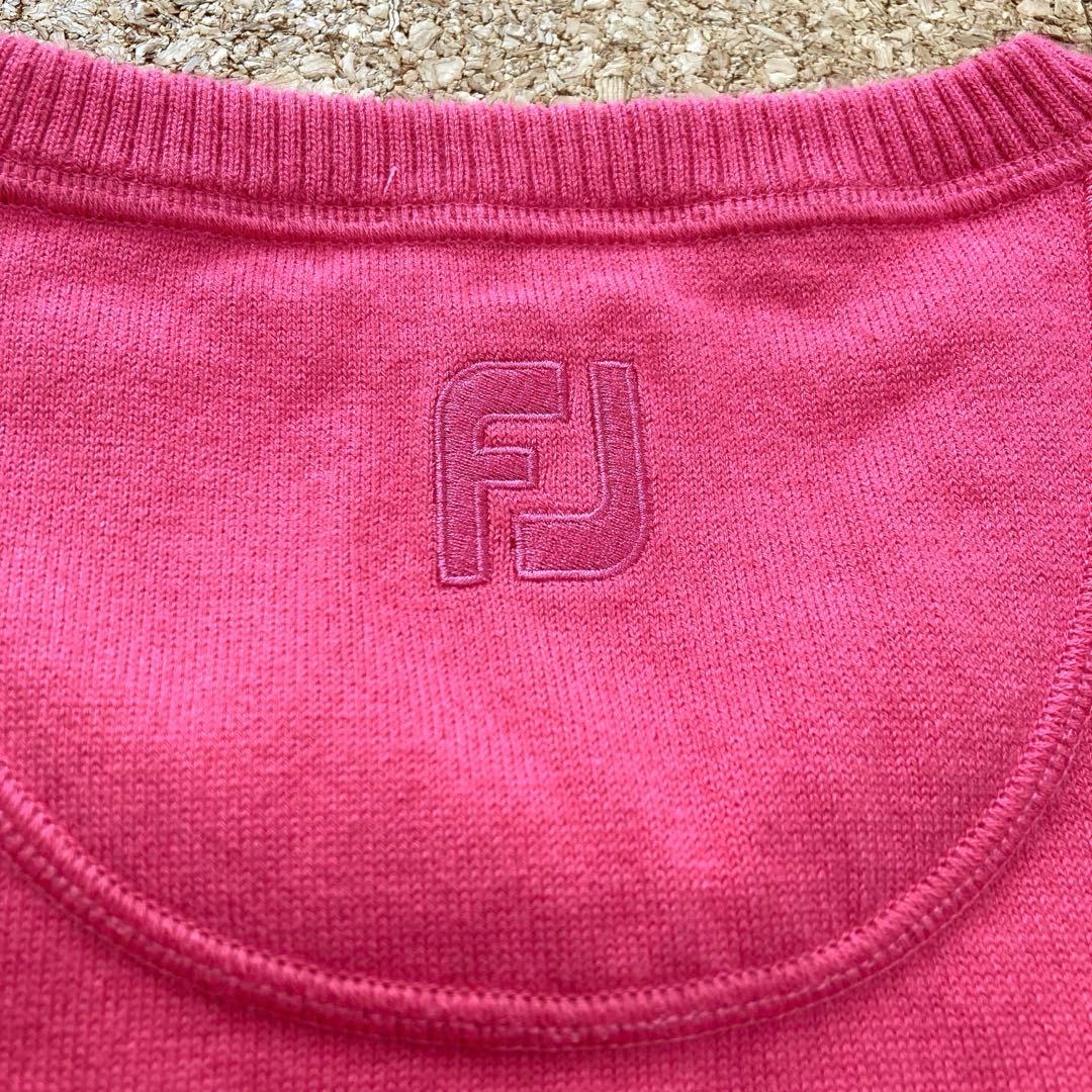【未使用】FJ フットジョイFootJoyベストニットゴルフウェアLメンズピンク