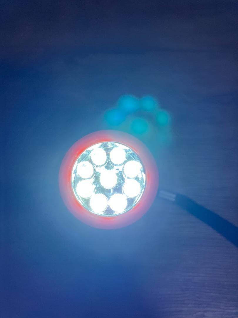 【中古良品】ミニポータブルライト×各種72本(9＆5＆3LED・電池226本付)