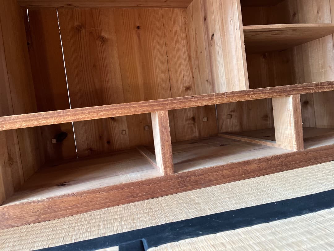 【早い者勝ち】古道具 木製収納棚｜無垢材｜古民家｜ レトロ｜本棚・食器棚・展示棚