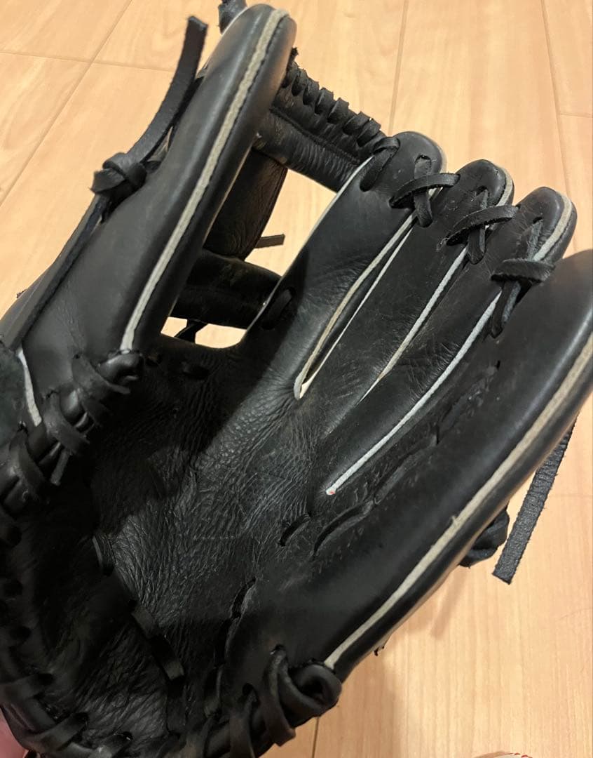 野球　ローリングス　軟式野球グローブ 黒　ボール付き