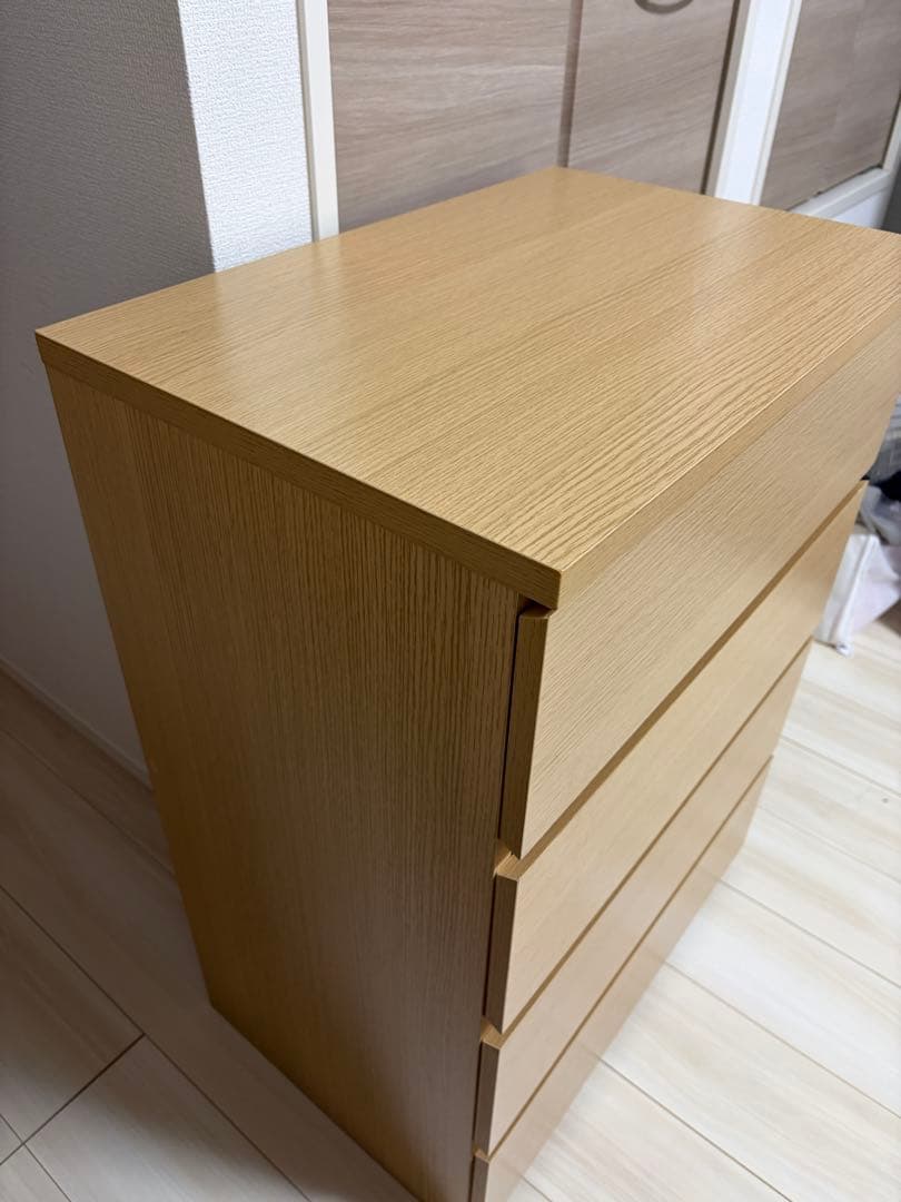 【美品】ニトリナチュラル4段木製チェスト