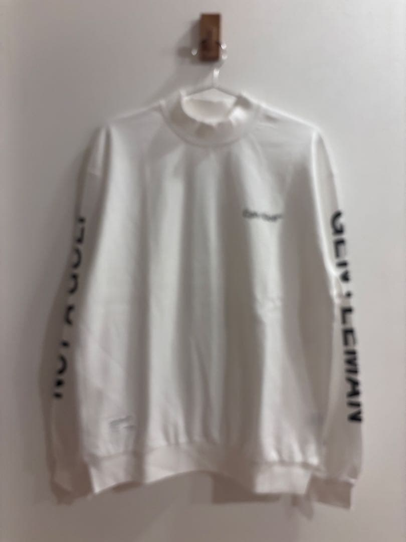 ロゴモックネックシャツ　ホワイト　XL
