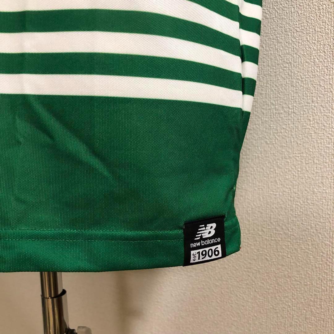 美品 ニューバランスゴルフ ポロシャツ グリーン ボーダー サイズ6