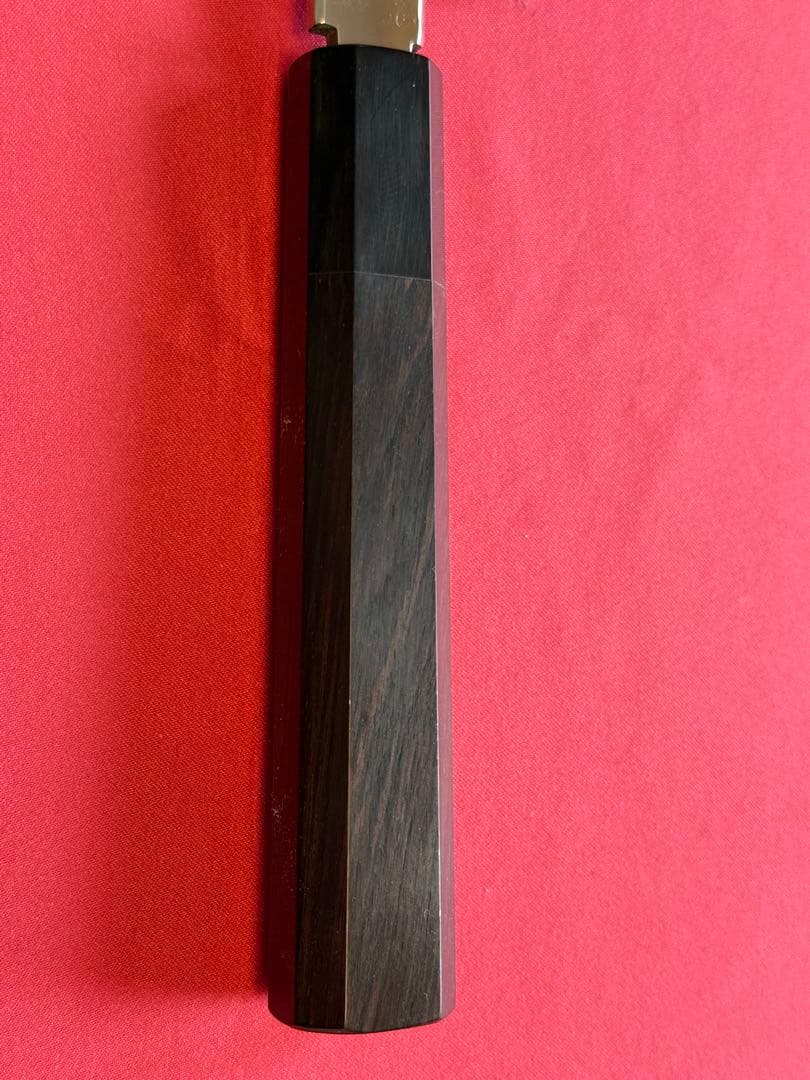 勘所切付　高鳳　黒檀柄　鏡面　銀三　未使用