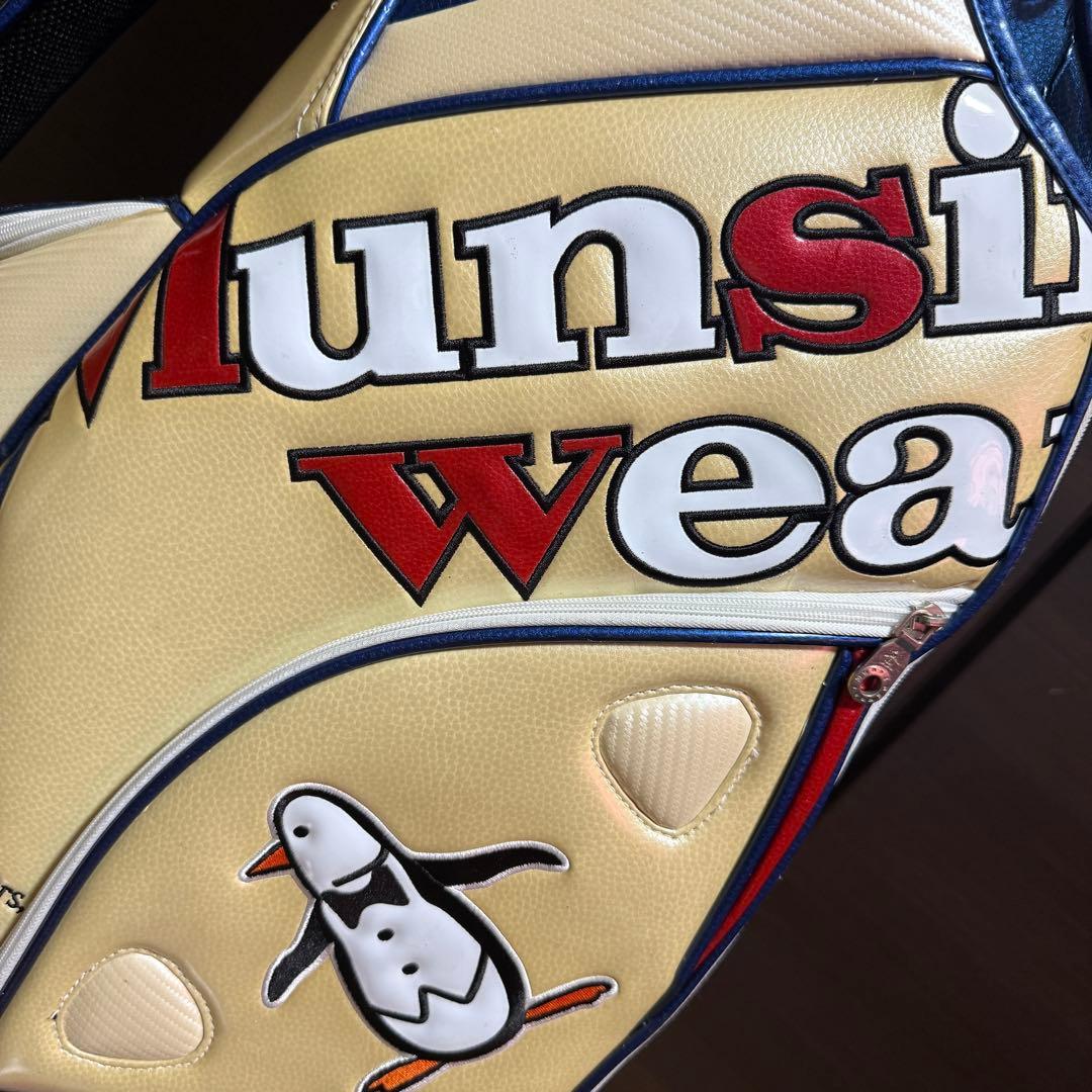 Munsingwear キャディバッグ ゴルフバッグ ベージュ/ブルー ペンギン