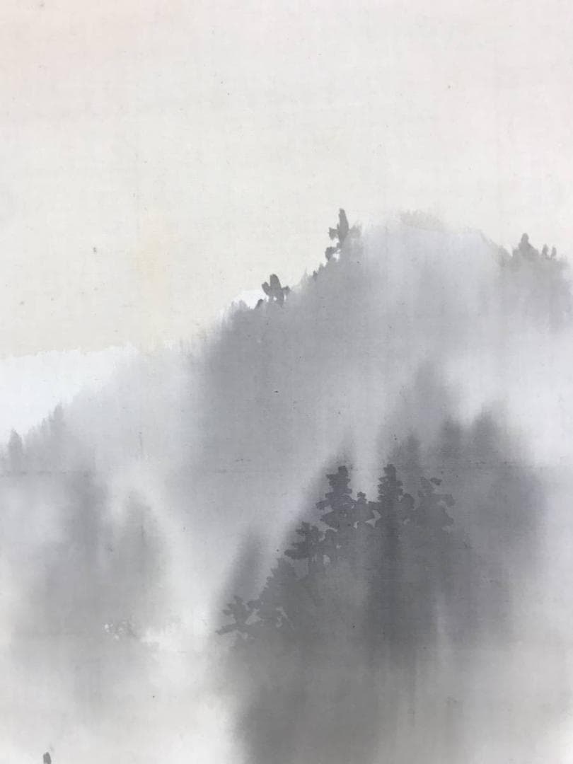 真作/桂田湖城/秋景永源寺之図/山水図/秋景山水図/掛軸/名家伝来/AE-191