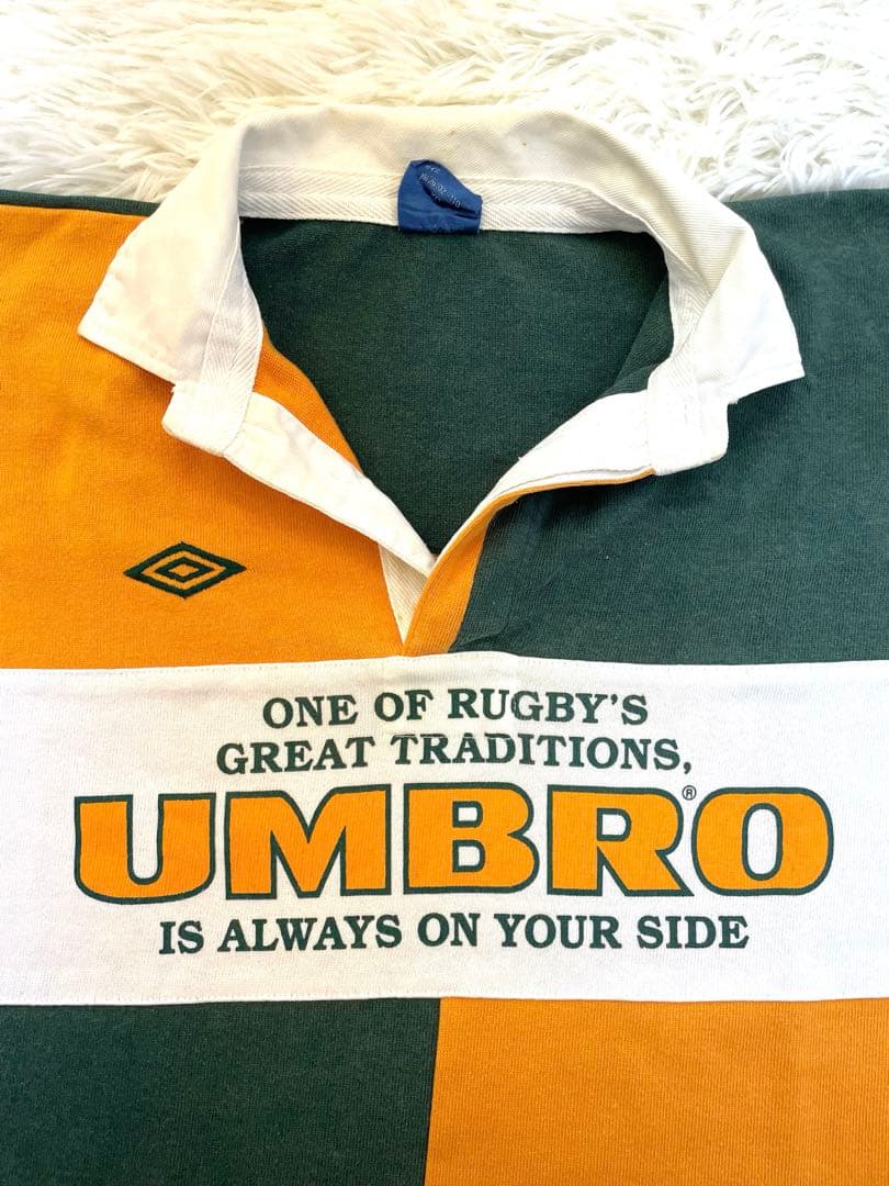 激レア　80-90s　UMBRO　アシンメトリー　長袖　ラガーシャツ　XOサイズ