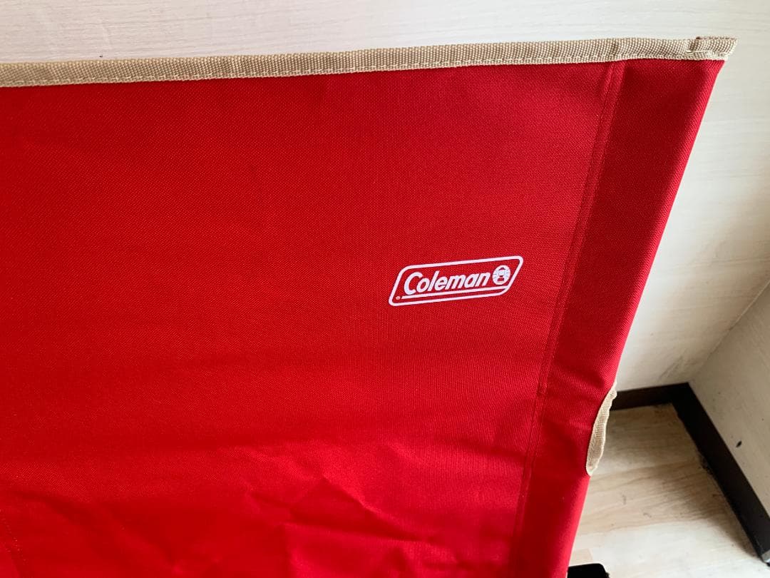 コールマン レイチェア レッド　黒フレーム 座面シート張替済み
