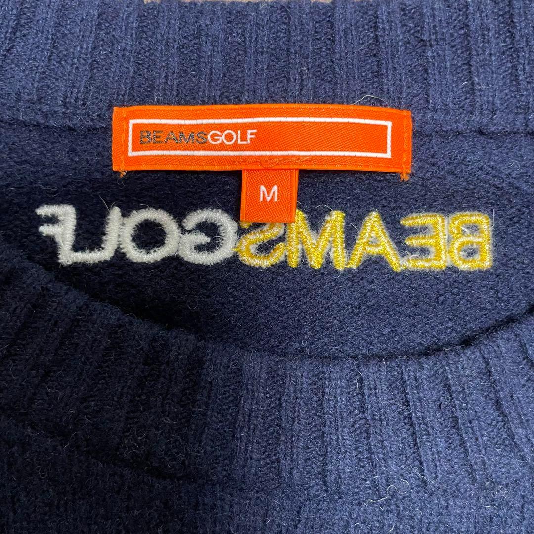 【美品】ビームスゴルフ BEAMS GOLF ニット セーター ネイビー系 M