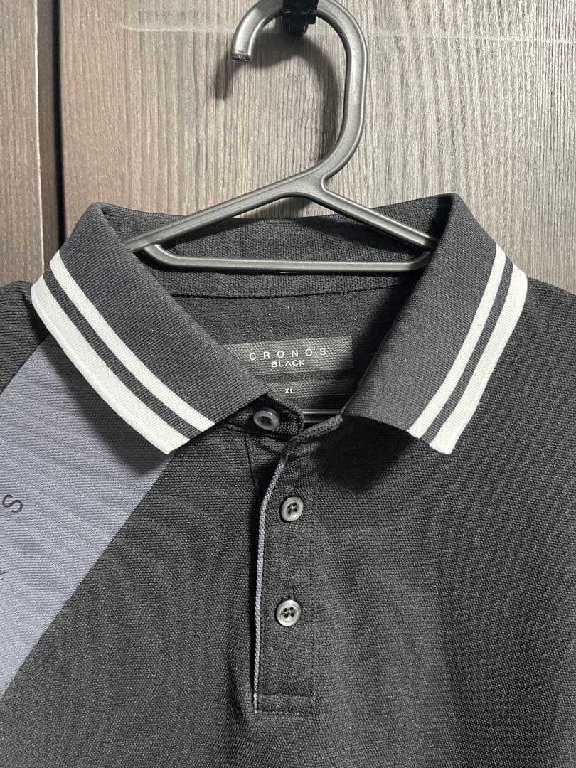 【美品】XL CRONOS BLACK クロノス　ポロシャツ　半袖　ゴルフ　黒