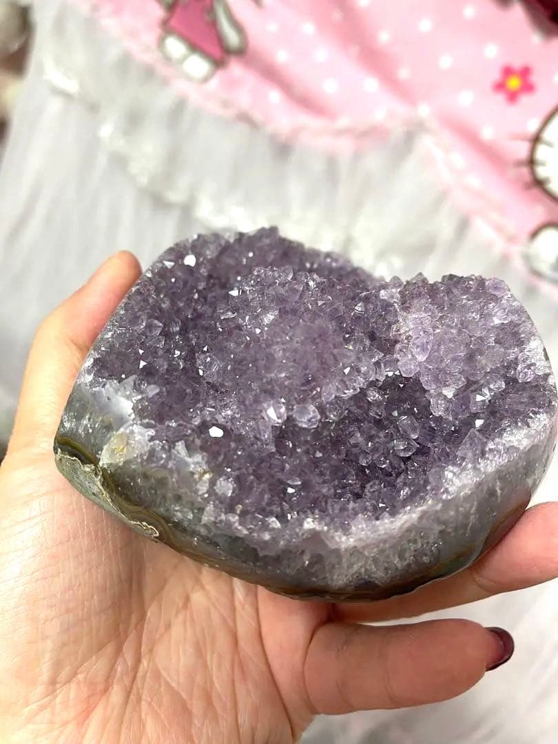 原石 天然石浄化ウルグアイ産 アメジスト ハット　紫水晶クラスター⑤