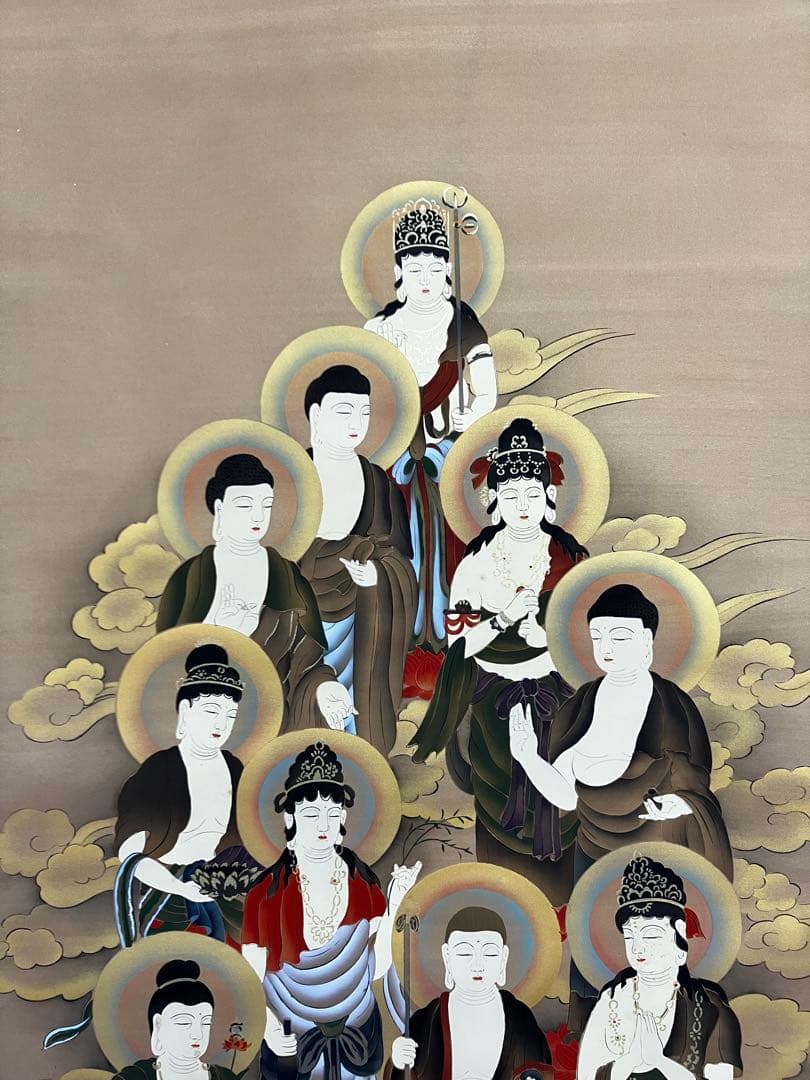 掛け軸 作:福田素仙 題:十三佛 仏画 十三仏 地蔵菩薩 岐阜の人 掛軸 茶掛