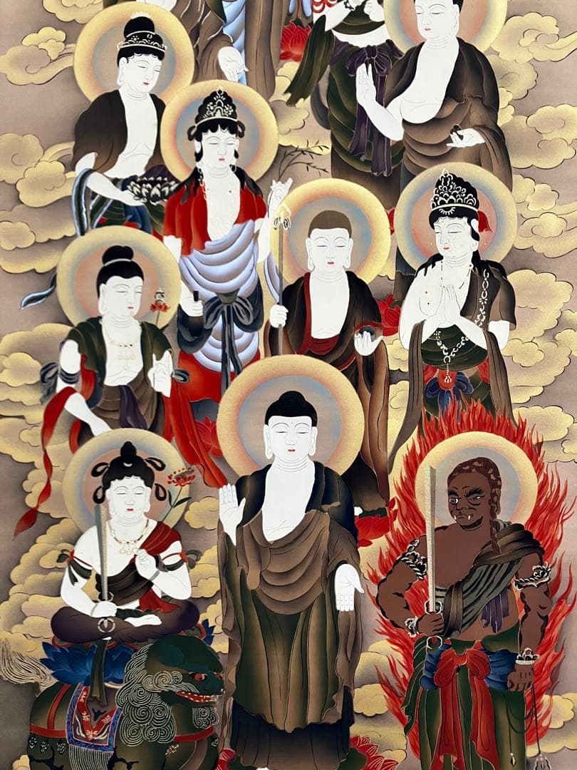 掛け軸 作:福田素仙 題:十三佛 仏画 十三仏 地蔵菩薩 岐阜の人 掛軸 茶掛