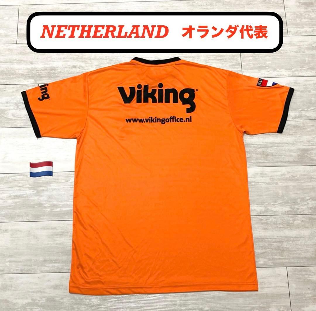 希少品！サッカー オランダ代表 エムブレム× viking メンズ 半袖Ｔシャツ