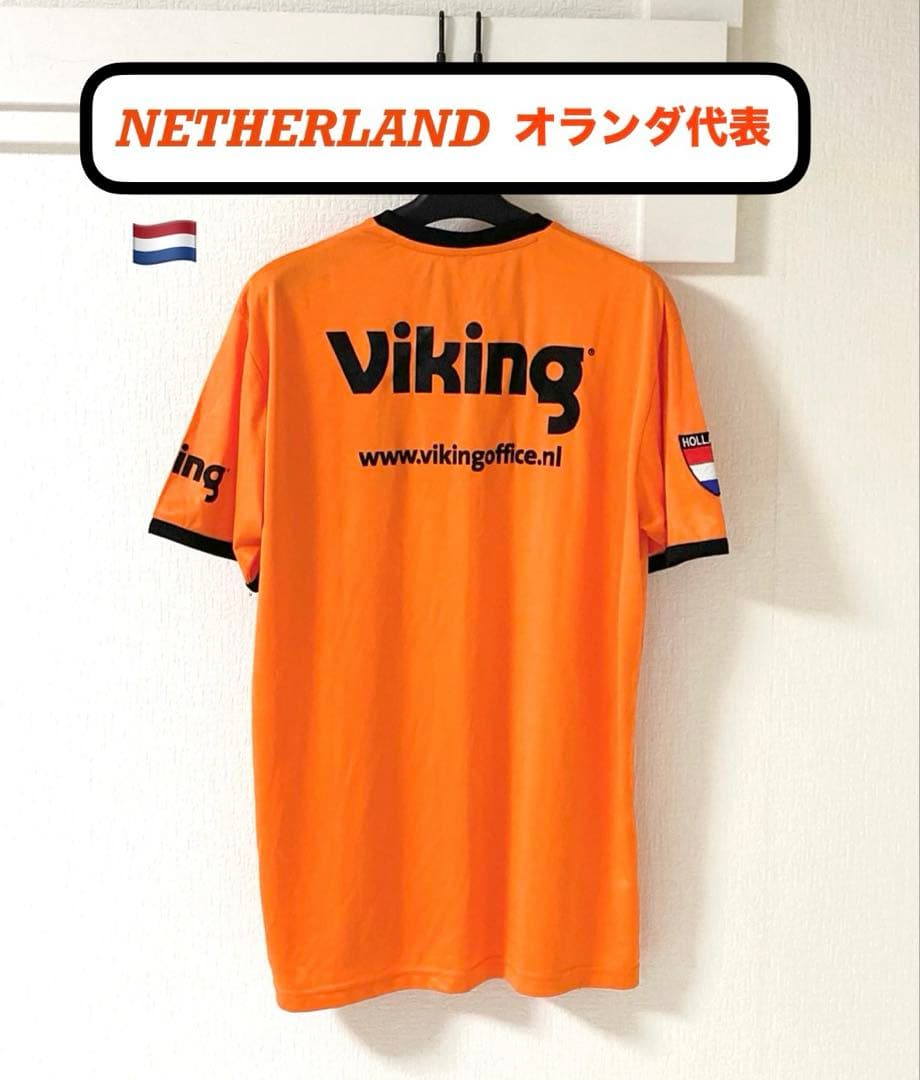 希少品！サッカー オランダ代表 エムブレム× viking メンズ 半袖Ｔシャツ