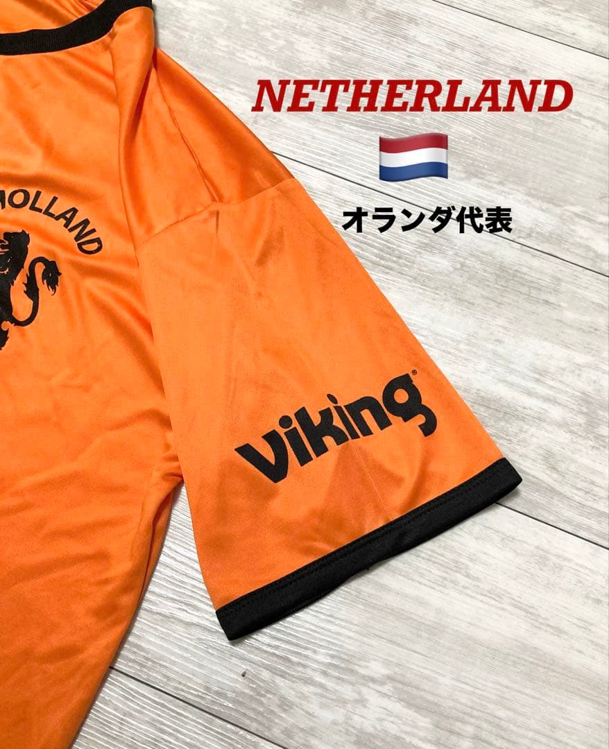 希少品！サッカー オランダ代表 エムブレム× viking メンズ 半袖Ｔシャツ