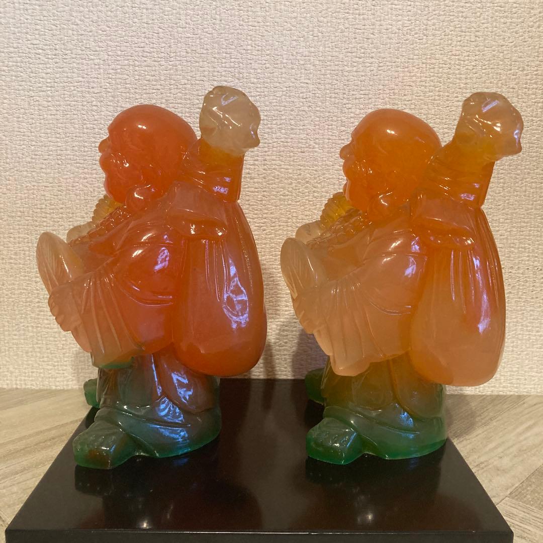 布袋様の置物（高さ18cm）2体セット