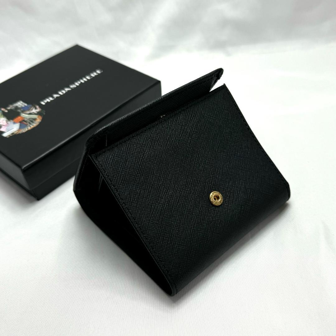 ノベルティ PRADA プラダ 三つ折り財布 ブラック