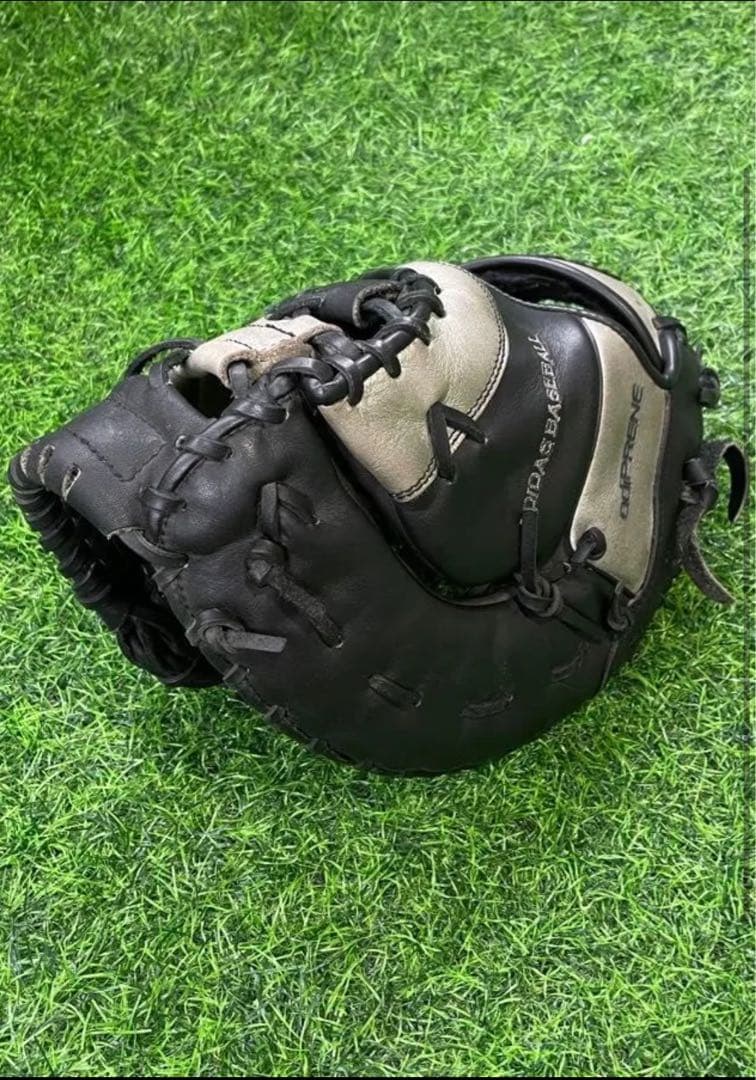 アディダス 軟式用 ファーストミット JH271 ブラック×メタリックシルバ