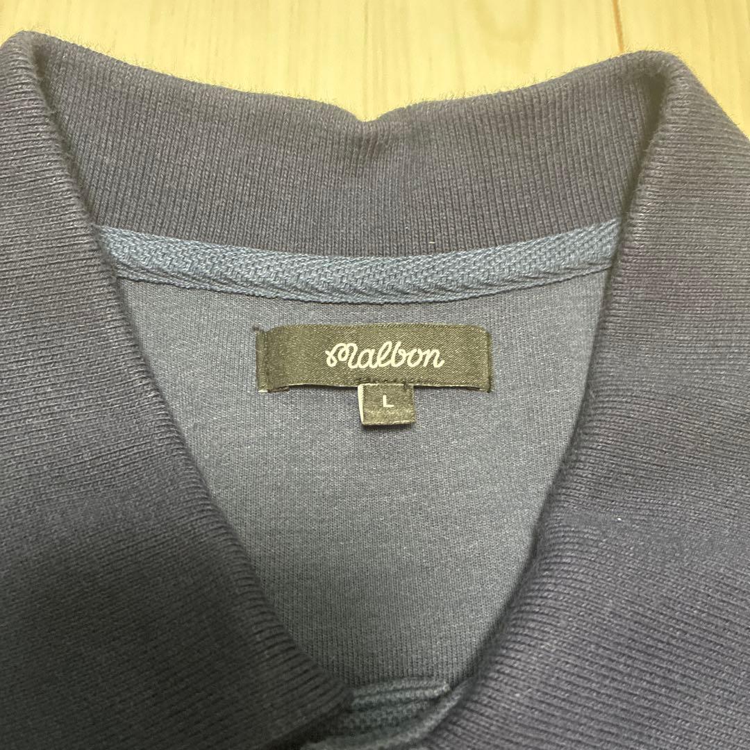 Malbon × Glogangネイビー ポロシャツ Lサイズ