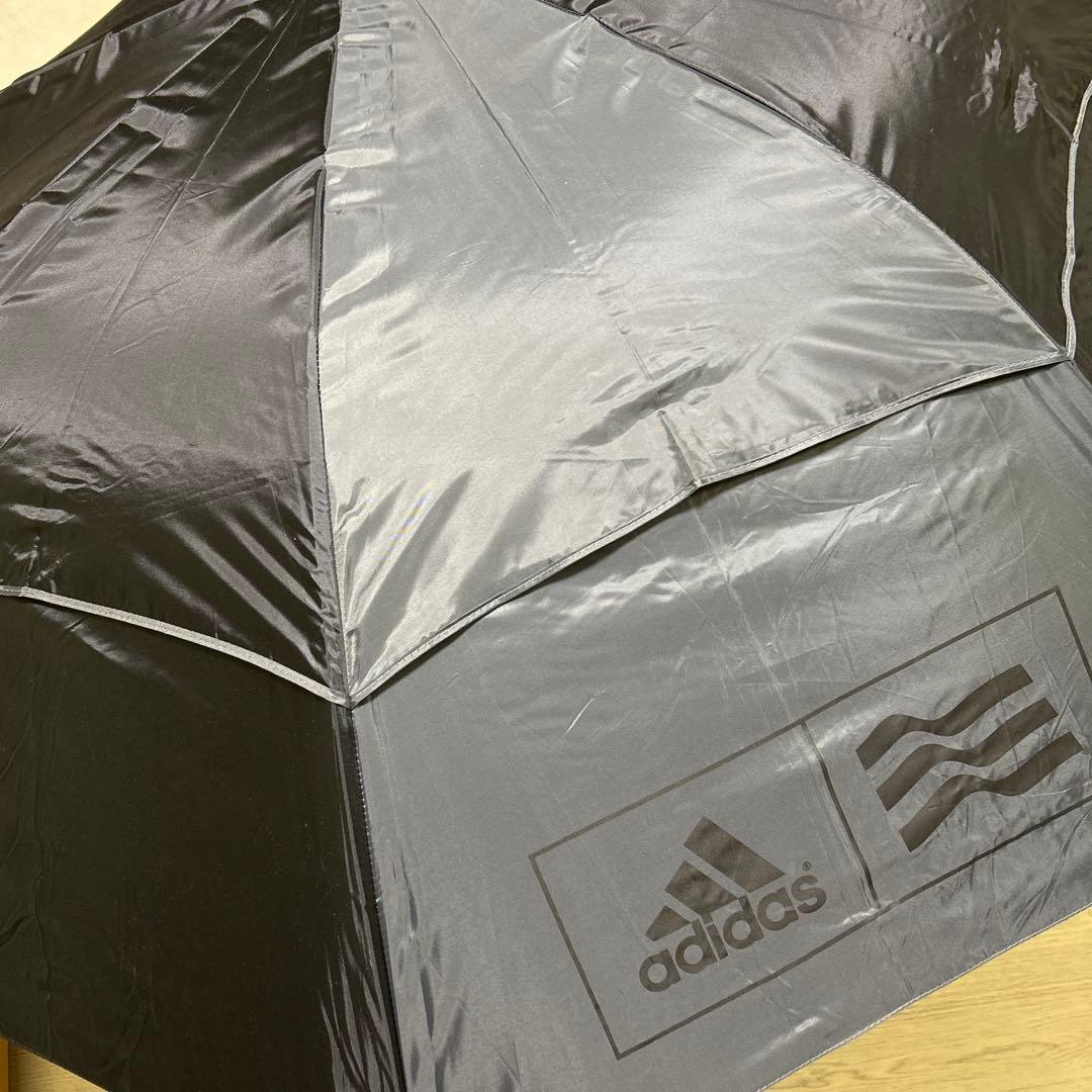 特大日傘　adidas 黒　ゴルフ　サッカー観戦