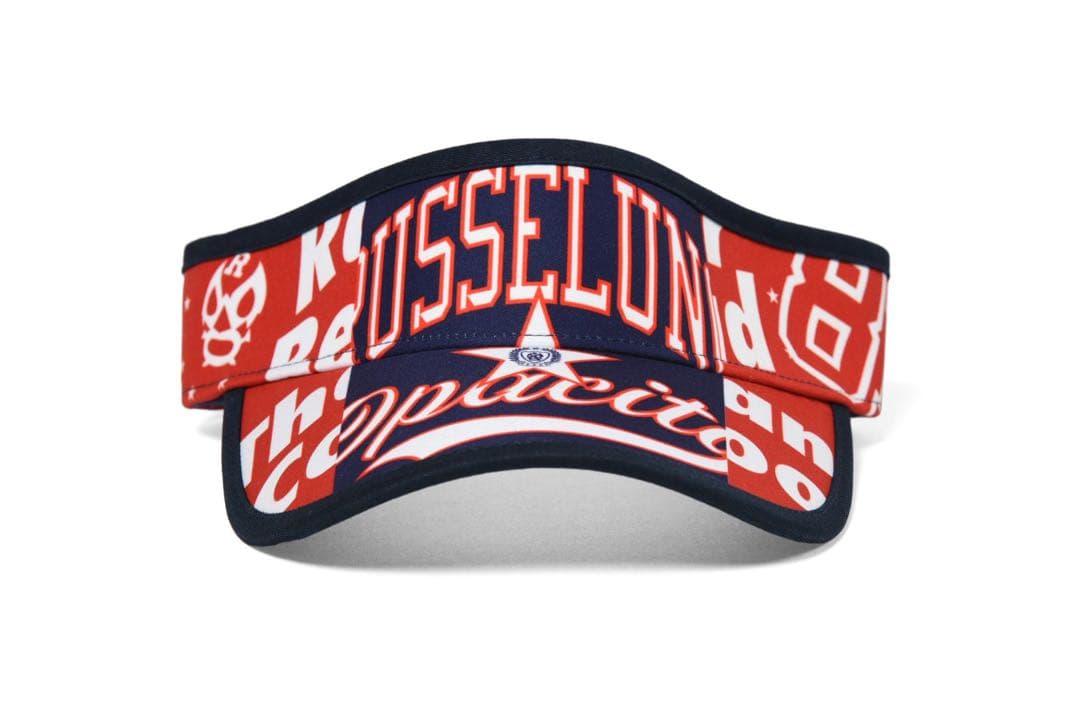Russeluno ラッセルノ サンバイザー キャップ 総柄 クレイジーロゴ