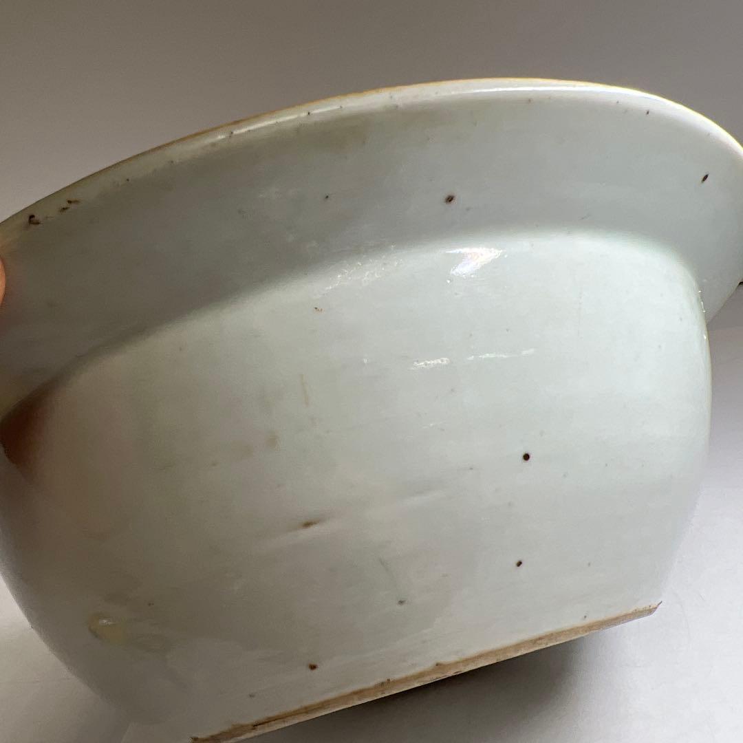 中国清時代　粉彩花鳥図大鉢　木箱付　口径約30㎝　東Y8-0408①トヒオ
