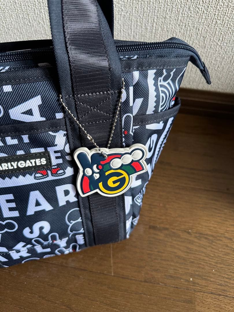 パーリーゲイツ どうしちゃったPG 総柄　カートバッグ　ネイビー