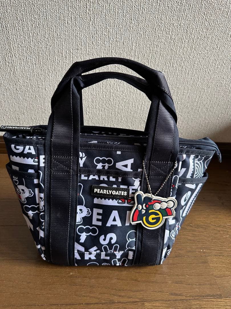 パーリーゲイツ どうしちゃったPG 総柄　カートバッグ　ネイビー