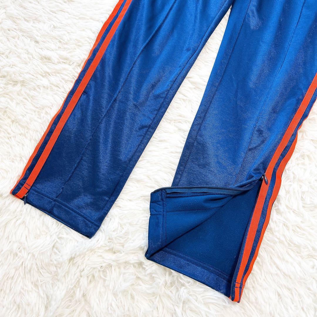 美品　adidas トラックパンツ アディダス ジャージ ネイビー オレンジ M