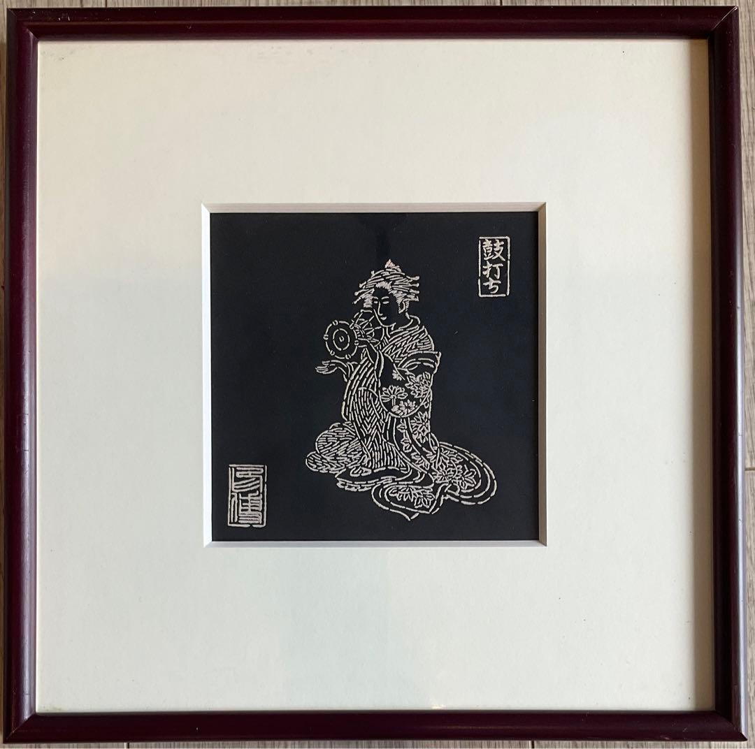 絵画　鼓打ち　雪遊び