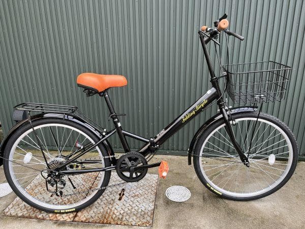 組立済み・未使用新品・折りたたみ自転車 24インチ ブラック・引き取り限定