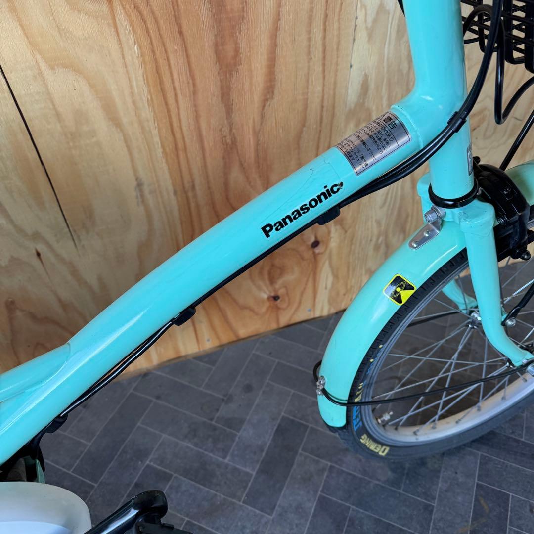 電動アシスト自転車 ミントグリーン 前バスケット付き