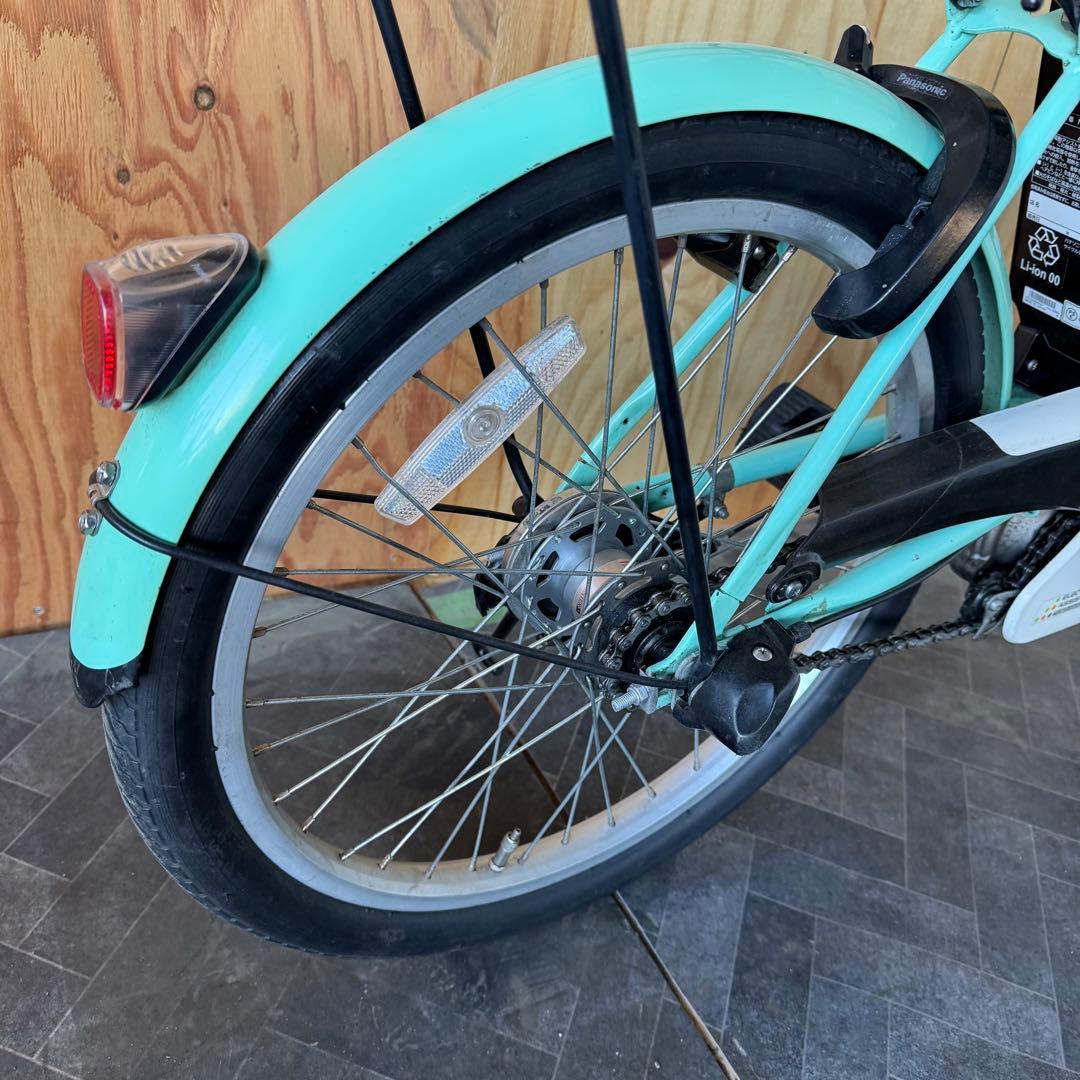 電動アシスト自転車 ミントグリーン 前バスケット付き