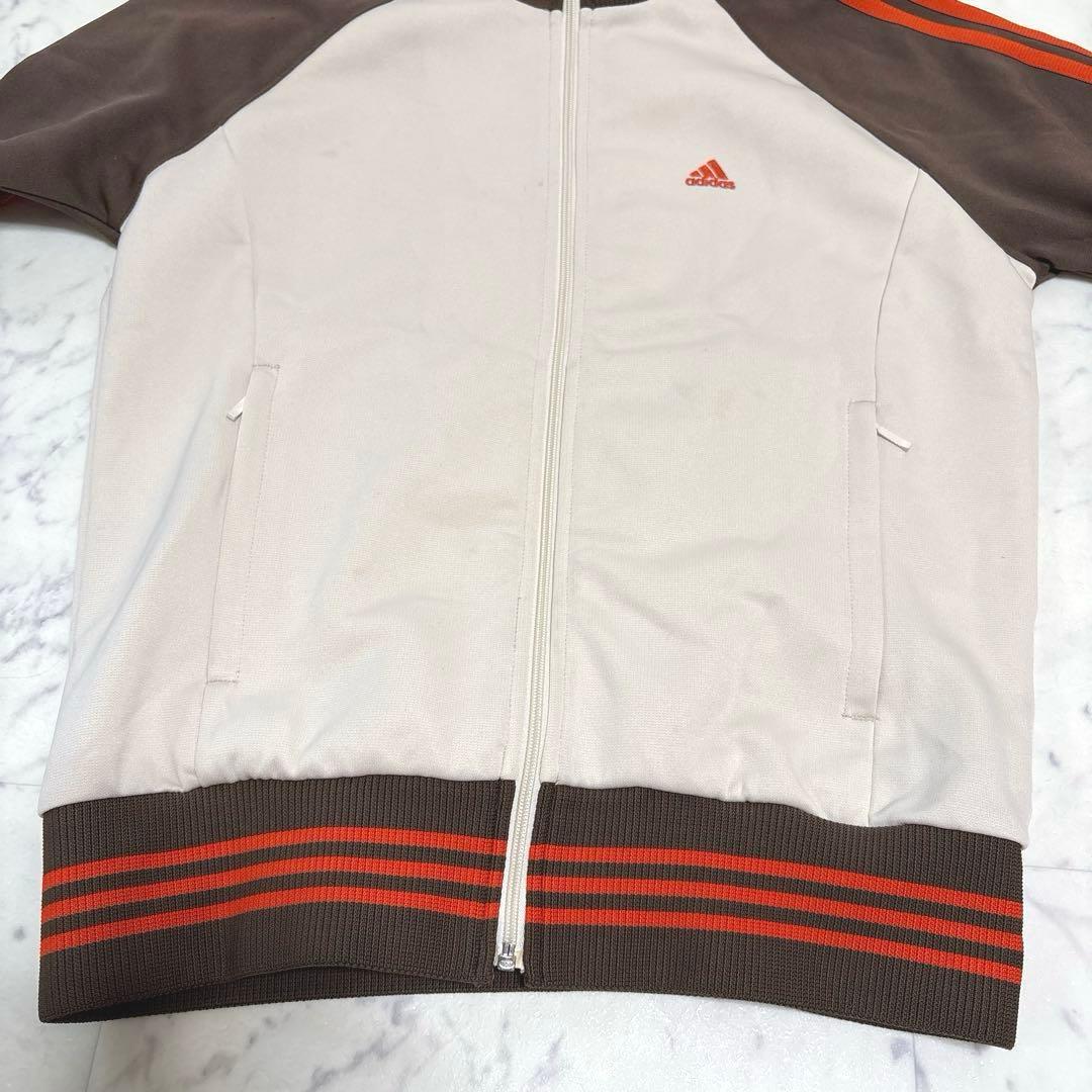 希少！adidas アディダス トラックジャケット 刺繍ロゴ クリーム ブラウン