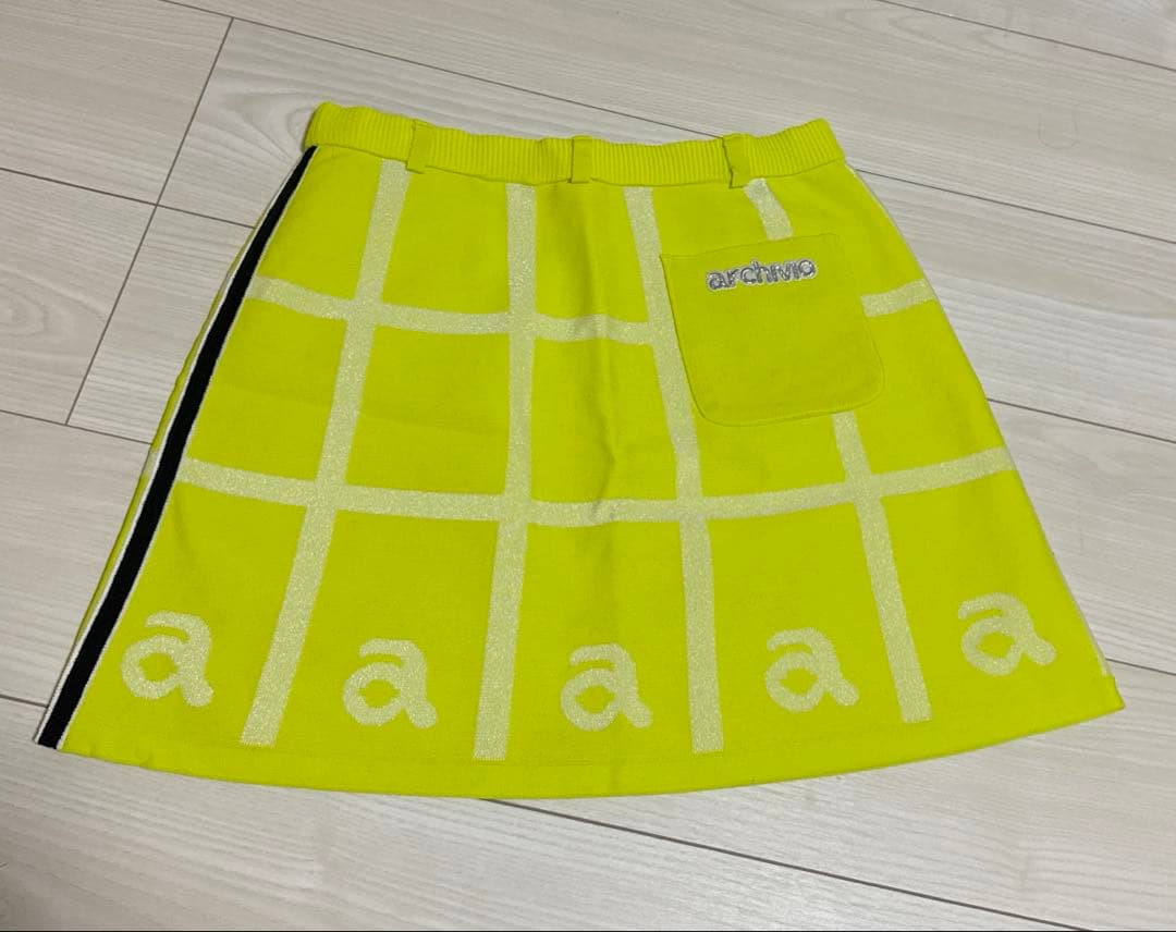 【美品】アルチビオ　イエローグリーン　スカート　ゴルフ