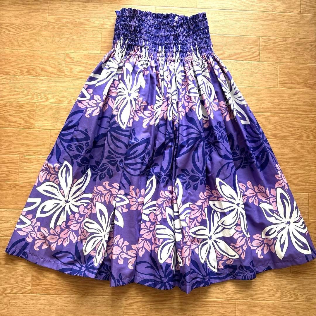 ハレクーアイレア美品・パウスカート・フラダンス・紫・収納ケース付き
