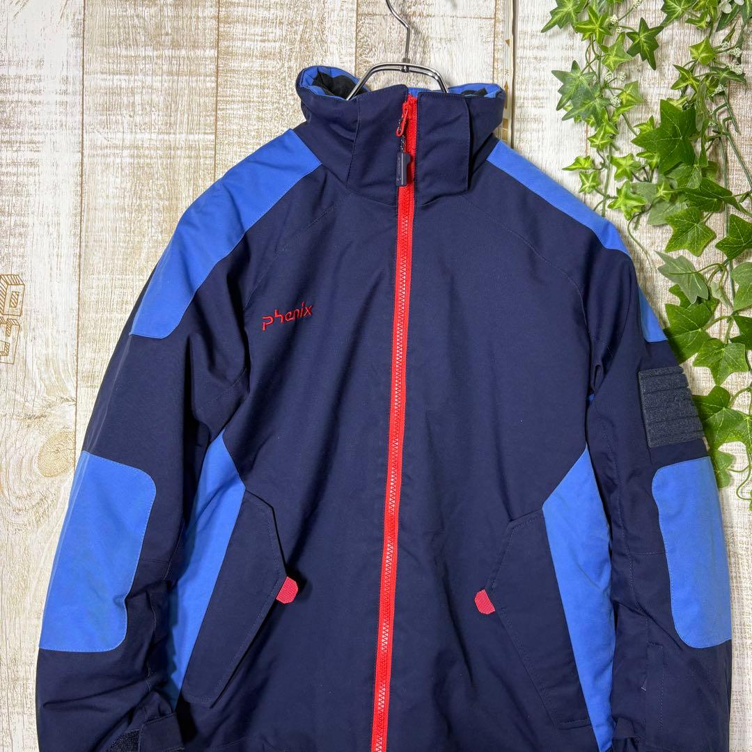 フェニックス　スノーボード　スキー　スノーウェア キッズ　セットアップ　紺色　赤