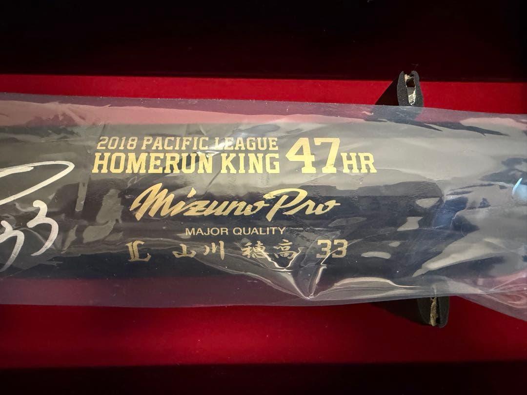 山川穂高 47HR サイン入りバット