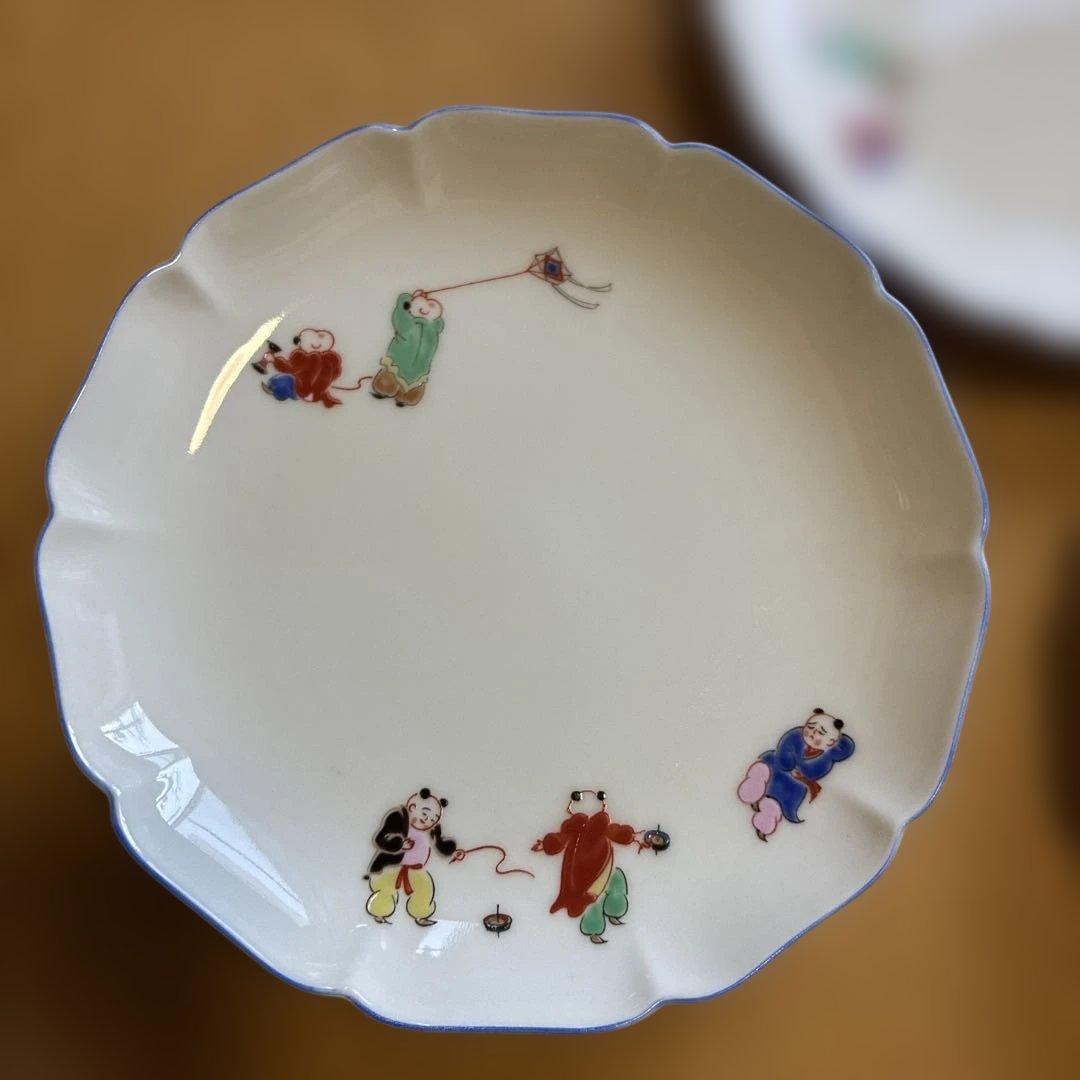 深川製　絵柄の皿5枚セット
