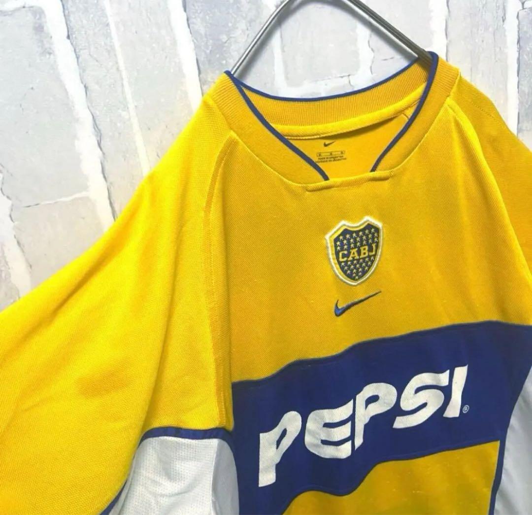 NIKE ボカジュニアーズ 02-03 ユニフォーム アウェイ 半袖 M刺繍ロゴ