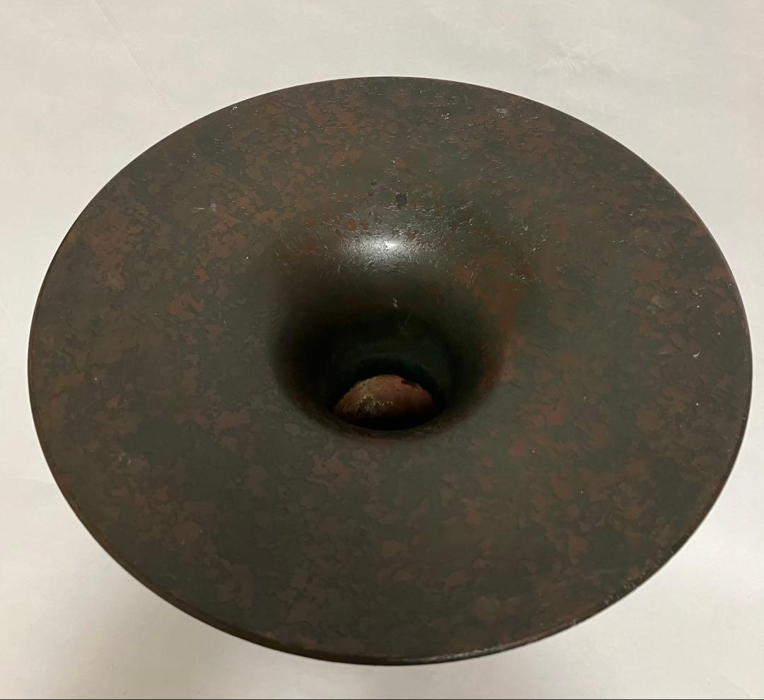 専好立華瓶　上焼色銅器　耳付