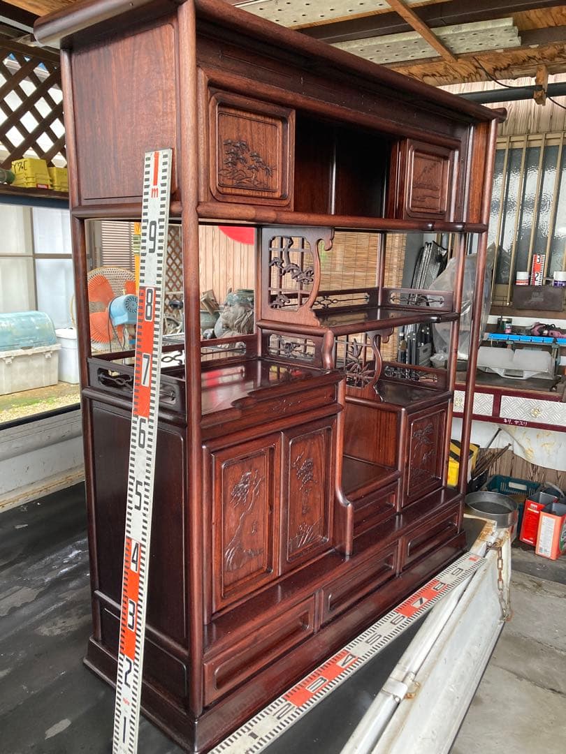 昭和レトロ古い茶箪笥、近場配達ok和風家具、アンティーク飾り棚、引き取り限定！